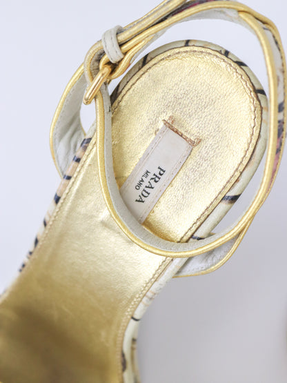 S/S 2008 Prada Fairy Collection James Jean Printed Wedge Heels / 36 (US 6)