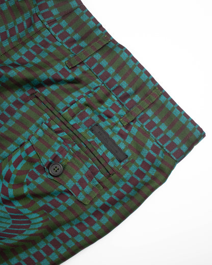 Vintage S/S 2008 Prada Fairy Collection Forest Green Silk Runway Ensemble / XS-S