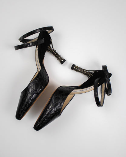 Vintage 1990s Manolo Blahnik for John Galliano Caged-Nail Heels / 36 (US 6)