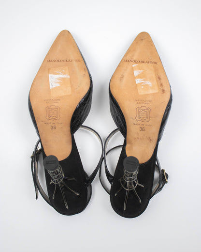 Vintage 1990s Manolo Blahnik for John Galliano Caged-Nail Heels / 36 (US 6)