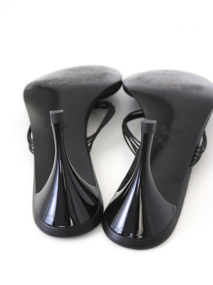 Vintage Gucci by Tom Ford Black Minimalist Mules Braided Leather Detail / 37.5 (US 7.5)