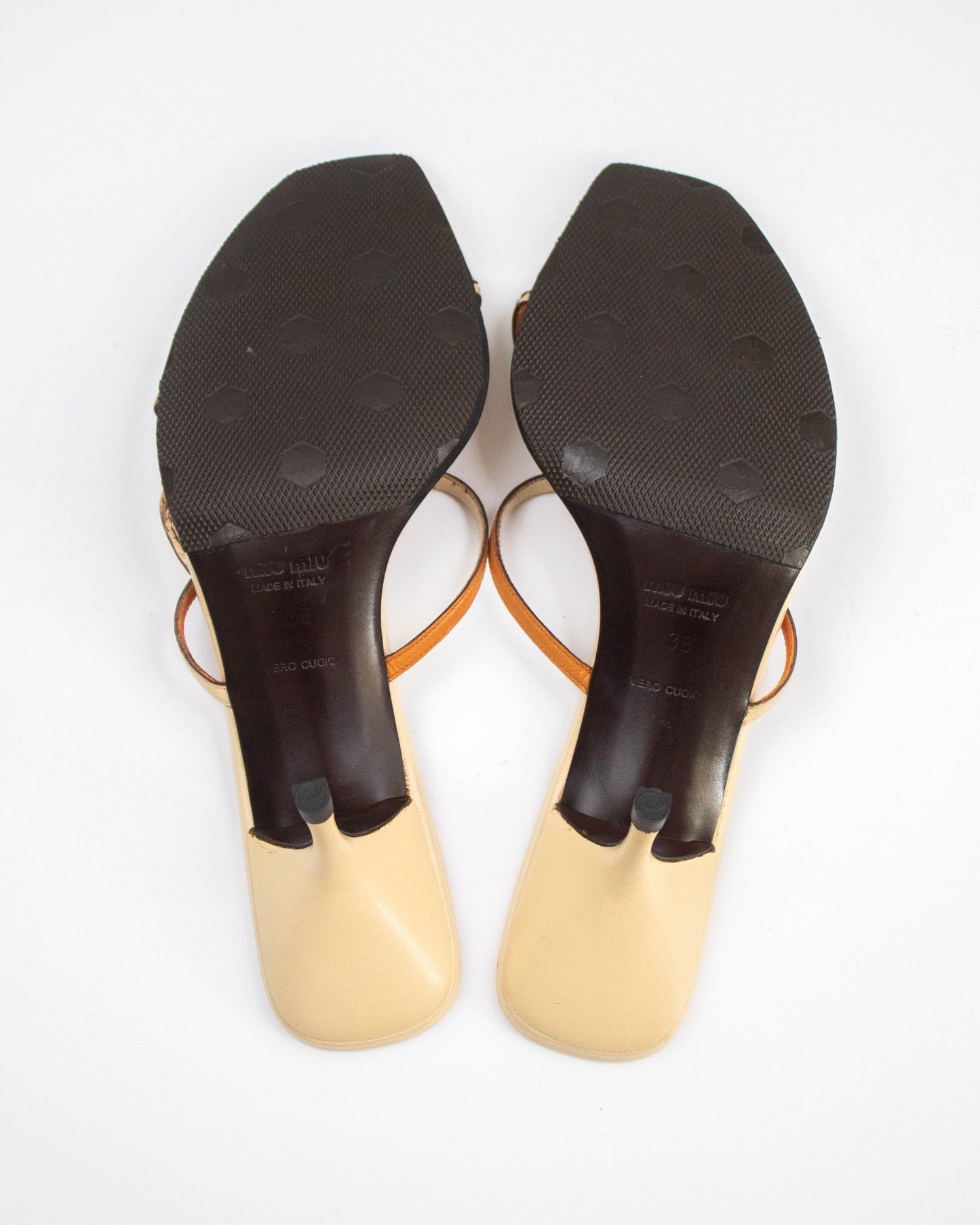Vintage Miu Miu Flower Applique Mule Heels / 38 (US 8)