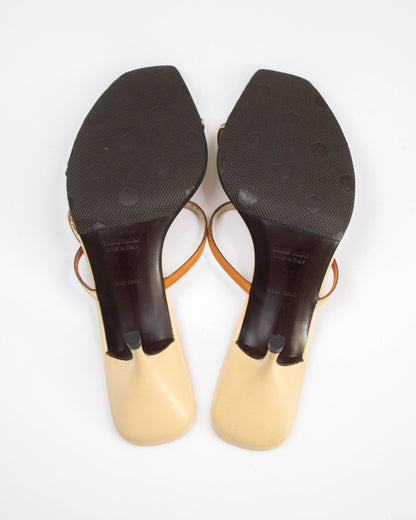 Vintage Miu Miu Flower Applique Mule Heels / 38 (US 8)