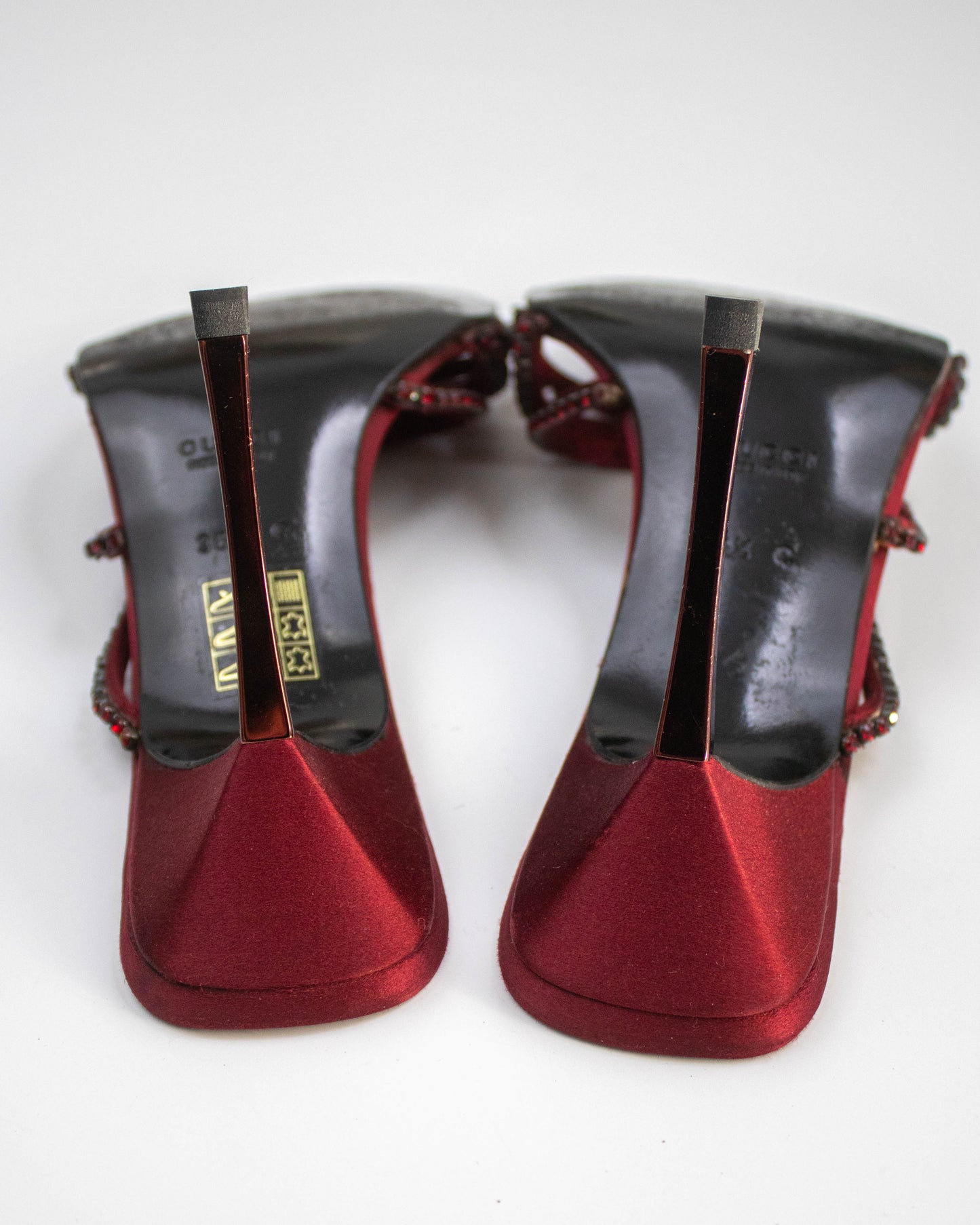 Vintage 1997/1998 Gucci Red Swarovski Crystal Strappy Mule Heels / 36.5 (US 6.5)