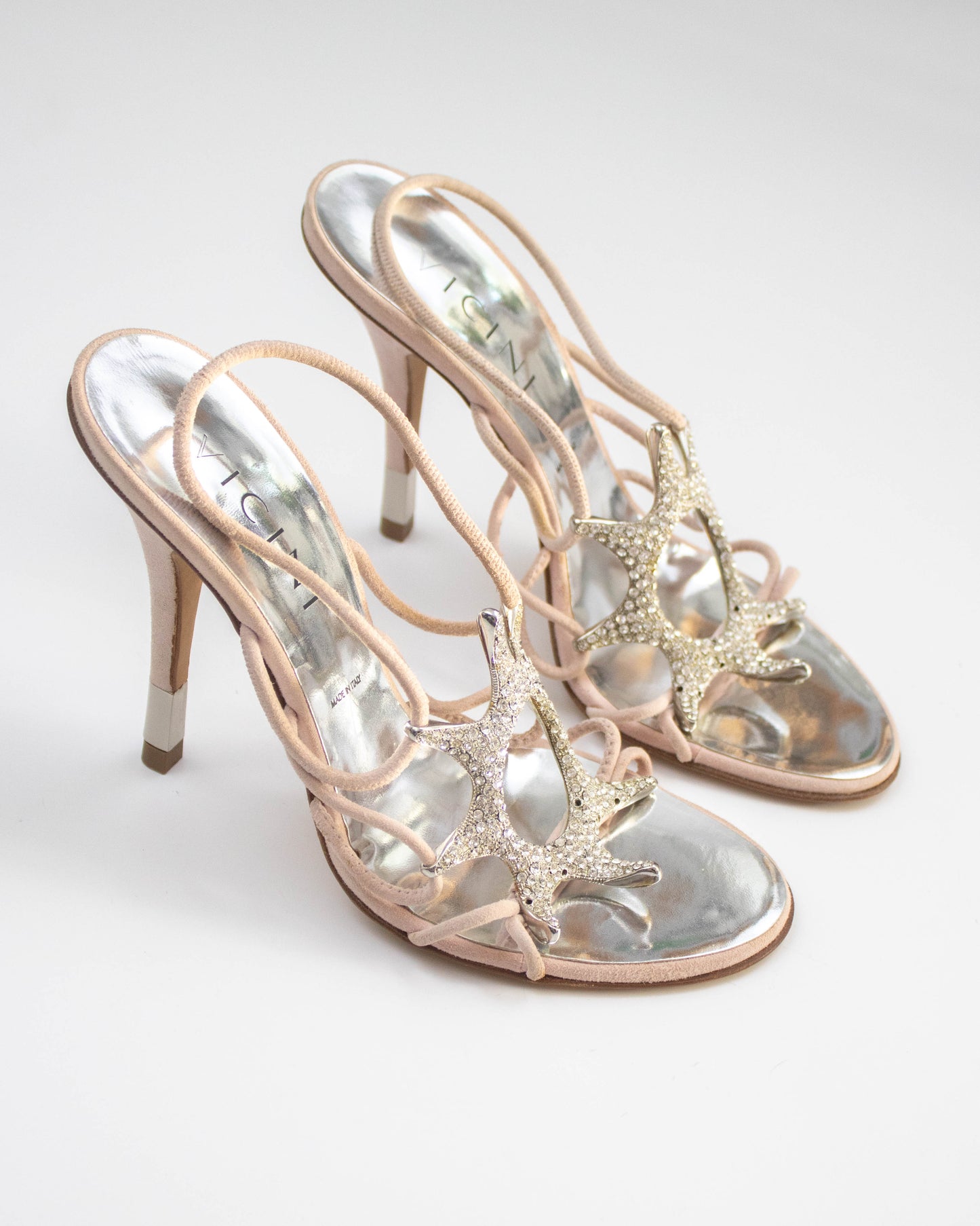 Vintage Vicini Giuseppe Zanotti Crystal Sun Charm Heels / 37.5 (US 7.5)