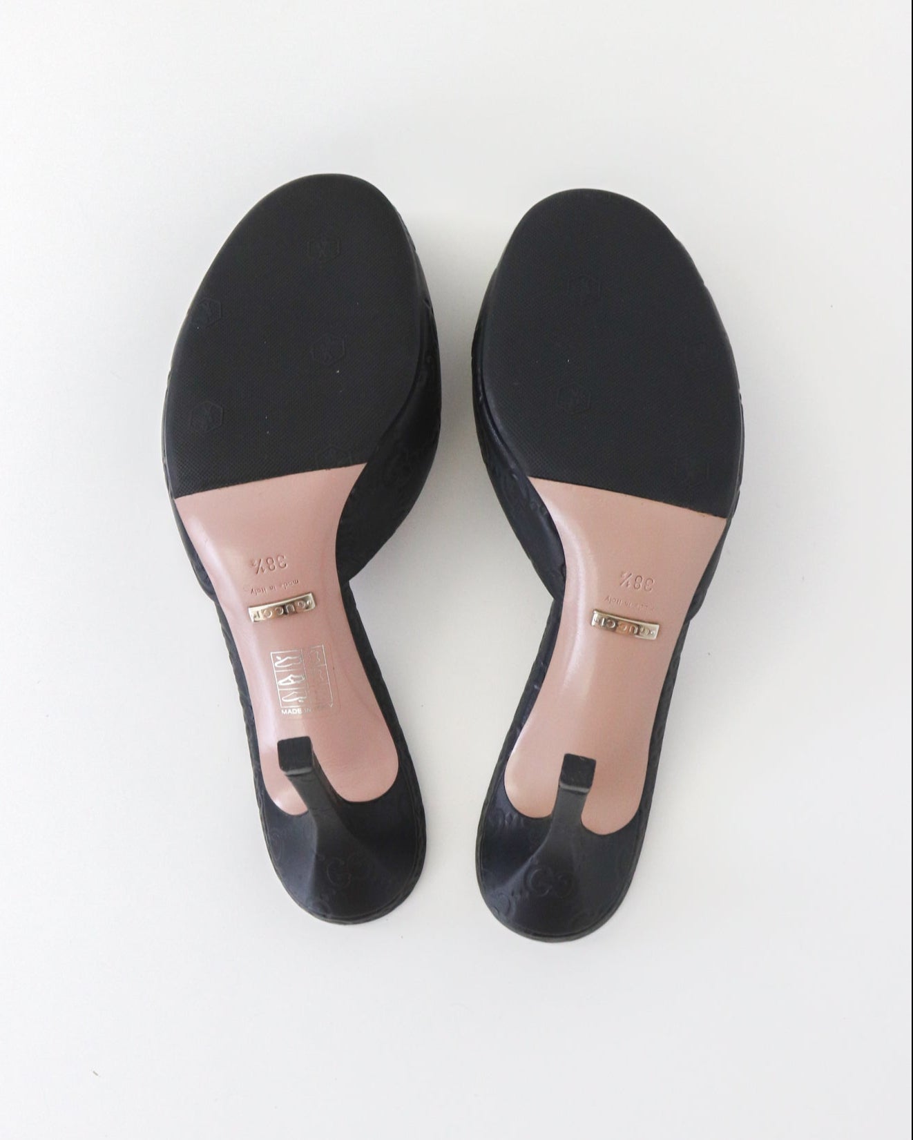 Vintage 2000s Gucci GG Monogram Black Guccissima Mules Horsebit Detail / 38.5 (US 8.5)