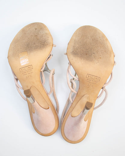 Vintage Vicini Giuseppe Zanotti Crystal Sun Charm Heels / 37.5 (US 7.5)