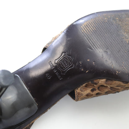 Vintage F/W 1999 Dolce&Gabbana Brown Python Leather Snakeskin Slingback Heels / 40 (US 10)