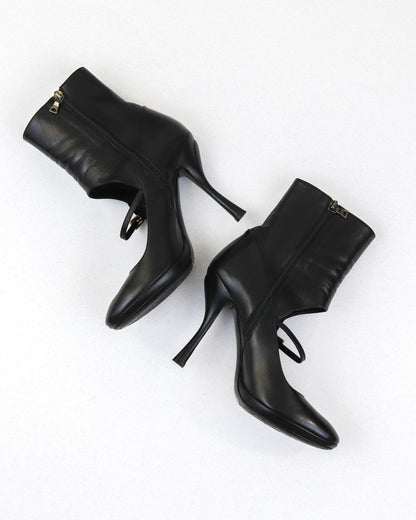 S/S 2008 Prada James Jean Fairy Collection Black Wave Boots Runway Heels / 39 (US 9)
