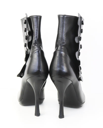 S/S 2008 Prada James Jean Fairy Collection Black Wave Boots Runway Heels / 39 (US 9)