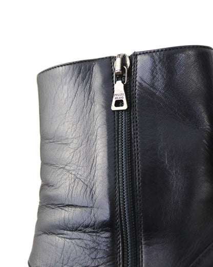 S/S 2008 Prada James Jean Fairy Collection Black Wave Boots Runway Heels / 39 (US 9)