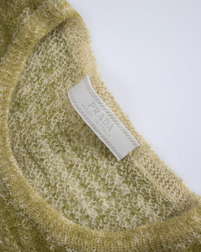 Vintage S/S 1996 Prada 'Ugly Chic' Tweed Print Cropped Sweater / IT 40 (XS-S)