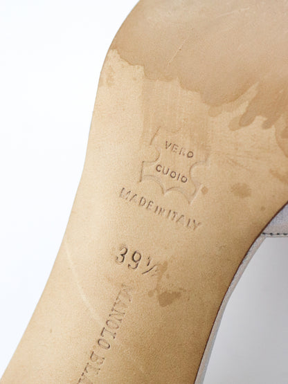 Vintage Manolo Blahnik Sedaraby D'orsay Silver Pumps As seen in Sex and The City / 39.5 (US 9.5)