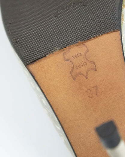 Vintage S/S 2000 Vivienne Westwood Floral Jacquard Animal Toe Mule Heels / 37 (US 7)