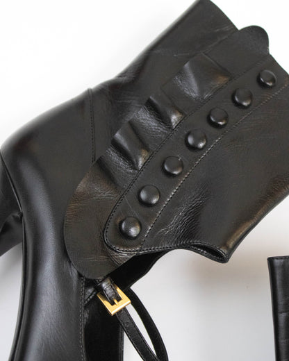 Vintage S/S 2008 Prada Fairy Collection Black Ankle Boots / 40 (US 10)