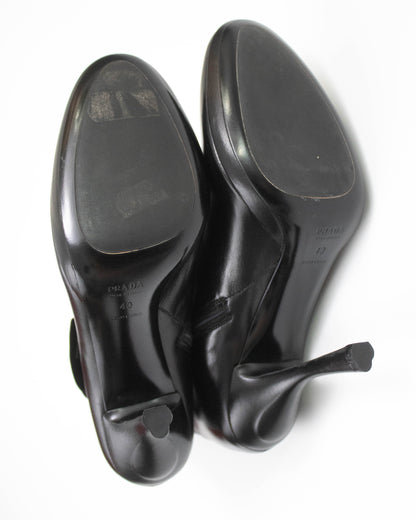 Vintage S/S 2008 Prada Fairy Collection Black Ankle Boots / 40 (US 10)