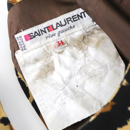 Vintage F/W 1986 Yves Saint Laurent Rive Gauche Iconic Leopard Print Silk Dress / XS