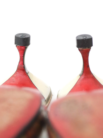 Vintage 1999 Christian Louboutin Arte Povera Trash Collection Kitten Heel Mules / 37 (US 7)