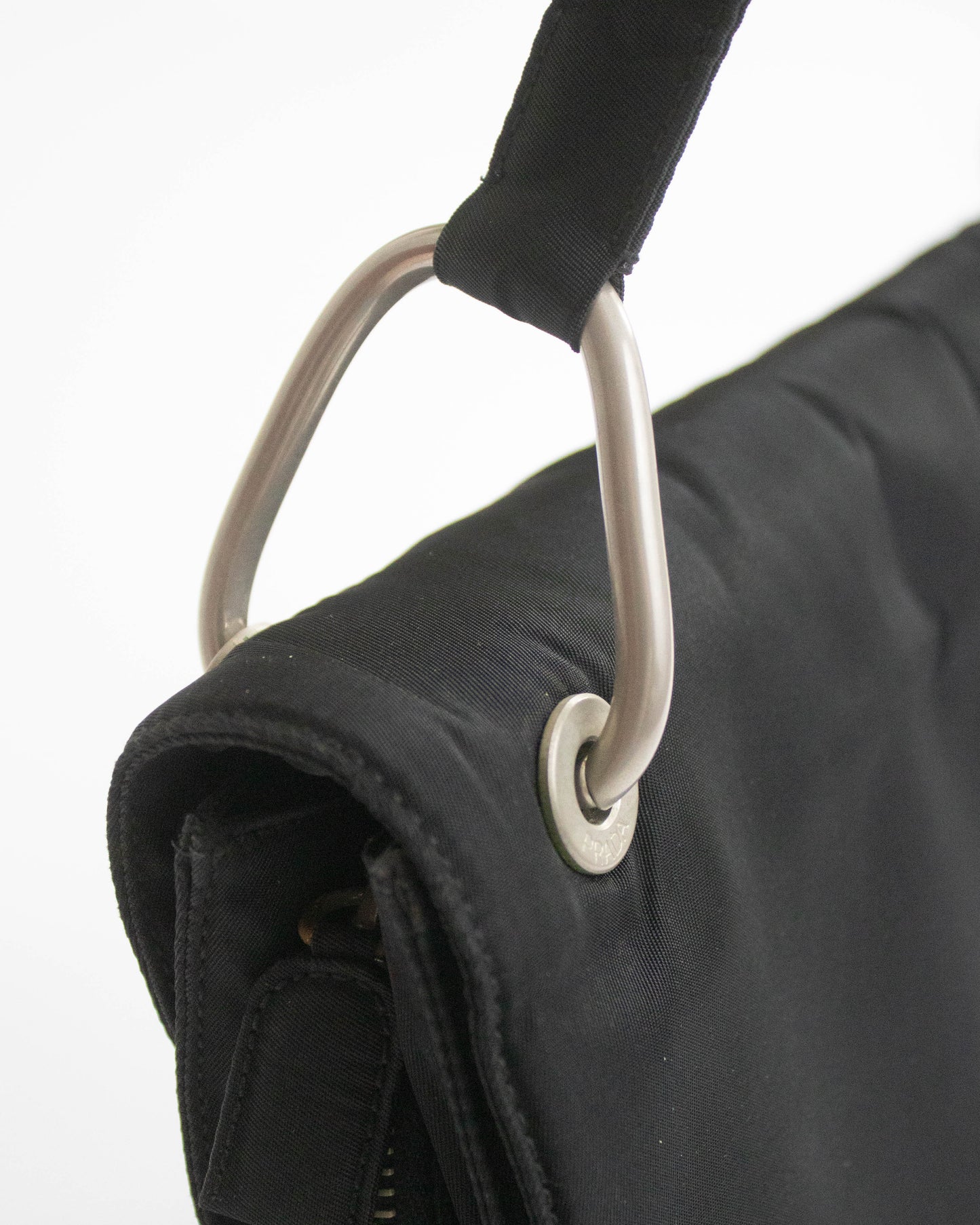 Vintage F/W 1996 Prada Black Nylon Shoulder Bag