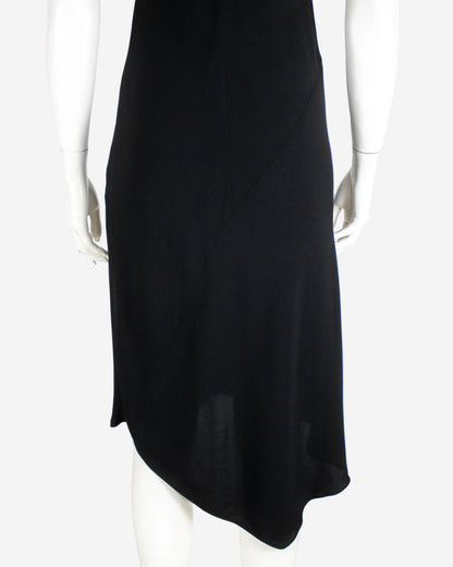 Vintage S/S 1997 Calvin Klein Collection Black Asymmetric Hem Dress / XS-S