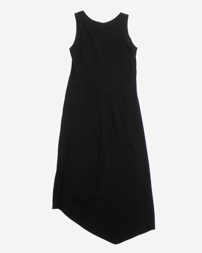 Vintage S/S 1997 Calvin Klein Collection Black Asymmetric Hem Dress / XS-S