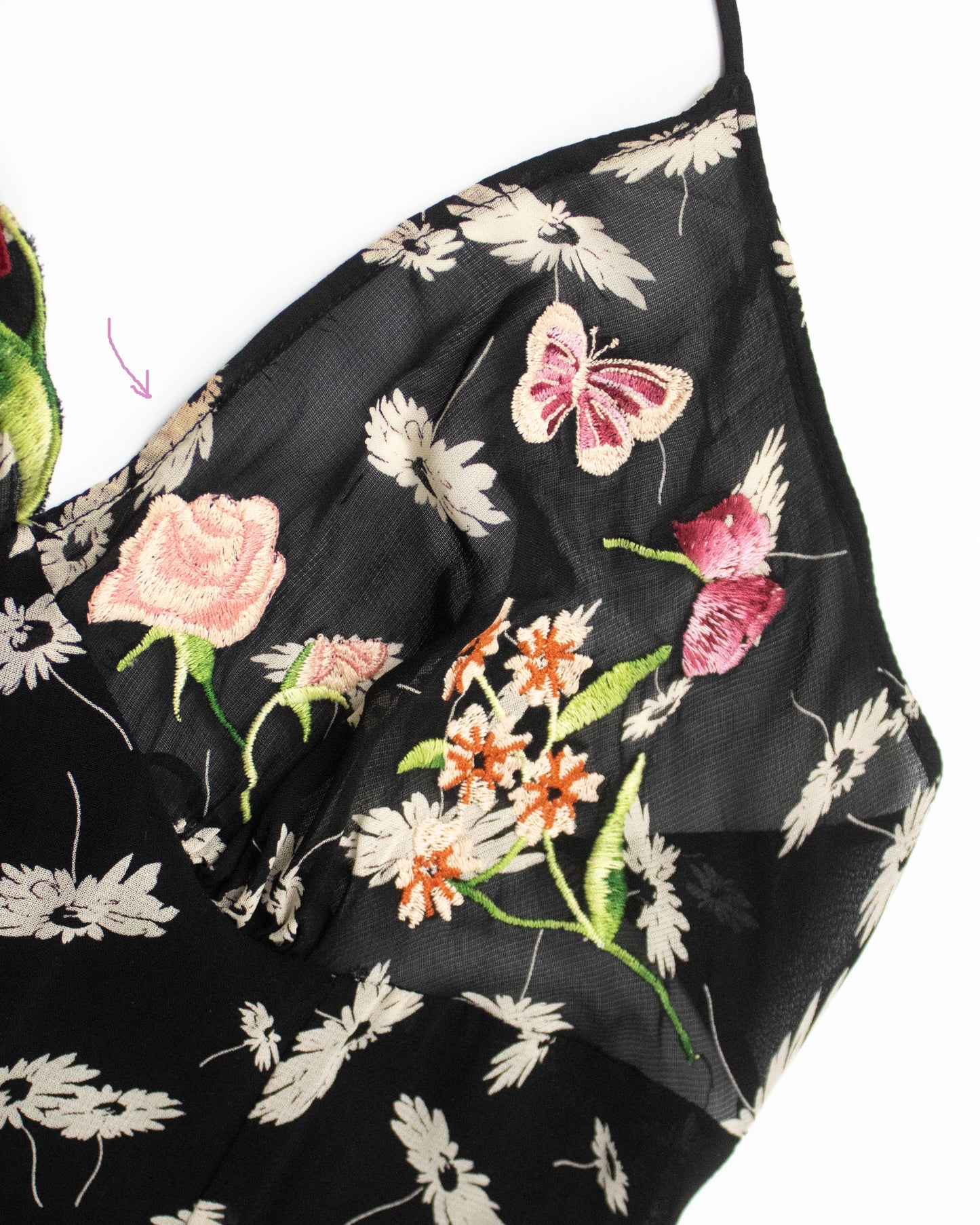 Vintage S/S 2000 Lolita Lempicka Floral Embroidery Runway Dress / S
