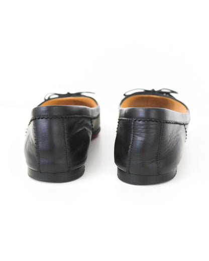 Christian Louboutin Mamadrague Black Leather Ballet Flat Shoes / 37 (US 7)