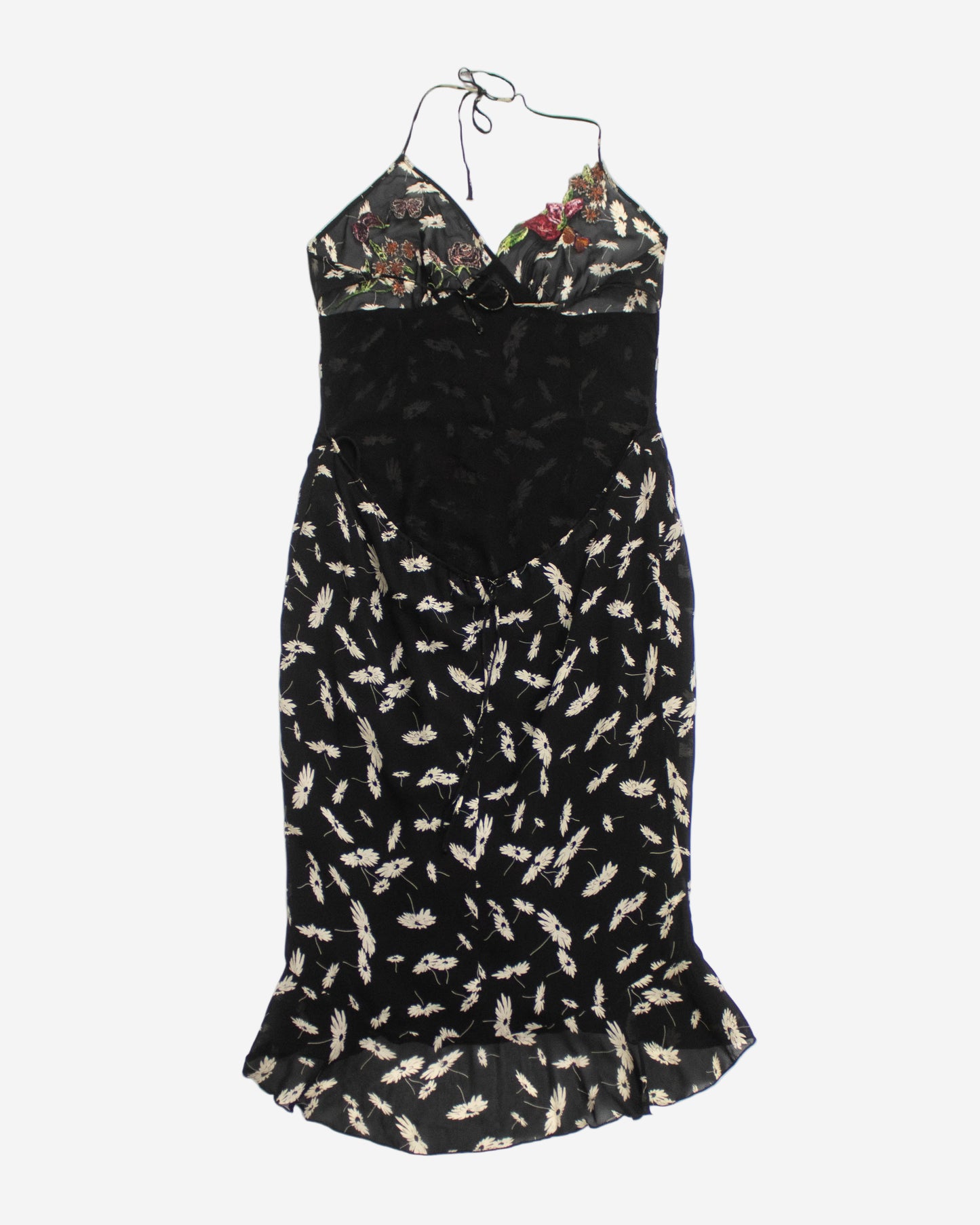 Vintage S/S 2000 Lolita Lempicka Floral Embroidery Runway Dress / S