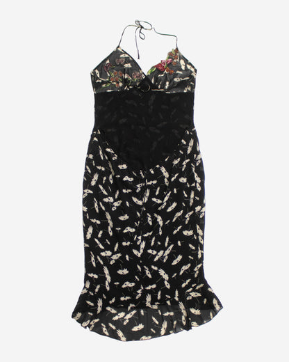 Vintage S/S 2000 Lolita Lempicka Floral Embroidery Runway Dress / S