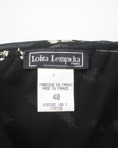 Vintage S/S 2000 Lolita Lempicka Floral Embroidery Runway Dress / S