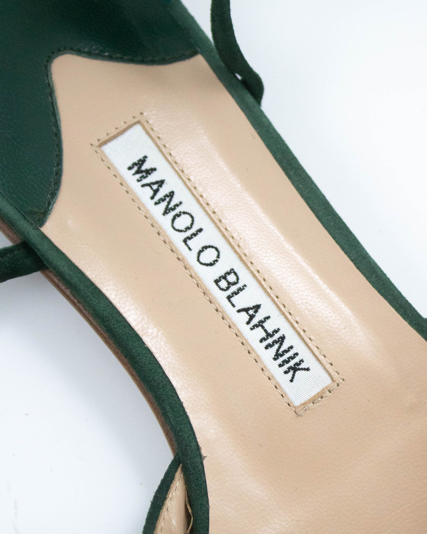 Manolo Blahnik Green Leaf Applique Lace Up Flats / 37 (US 7)