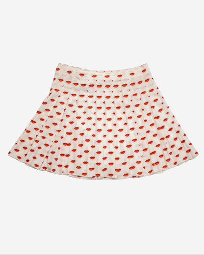 Vintage 2010 Prada Lips Print Pleated Wrap Skirt / IT 40 (S)