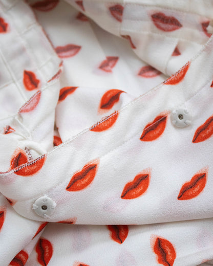 Vintage 2010 Prada Lips Print Pleated Wrap Skirt / IT 40 (S)