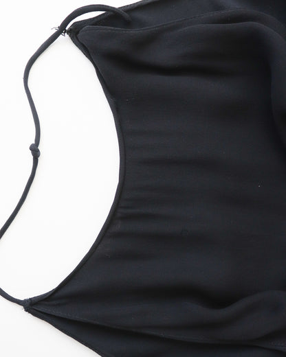 Vintage F/W 2001 Calvin Klein Collection Long Black Silk Dress Runway Gown / S-M