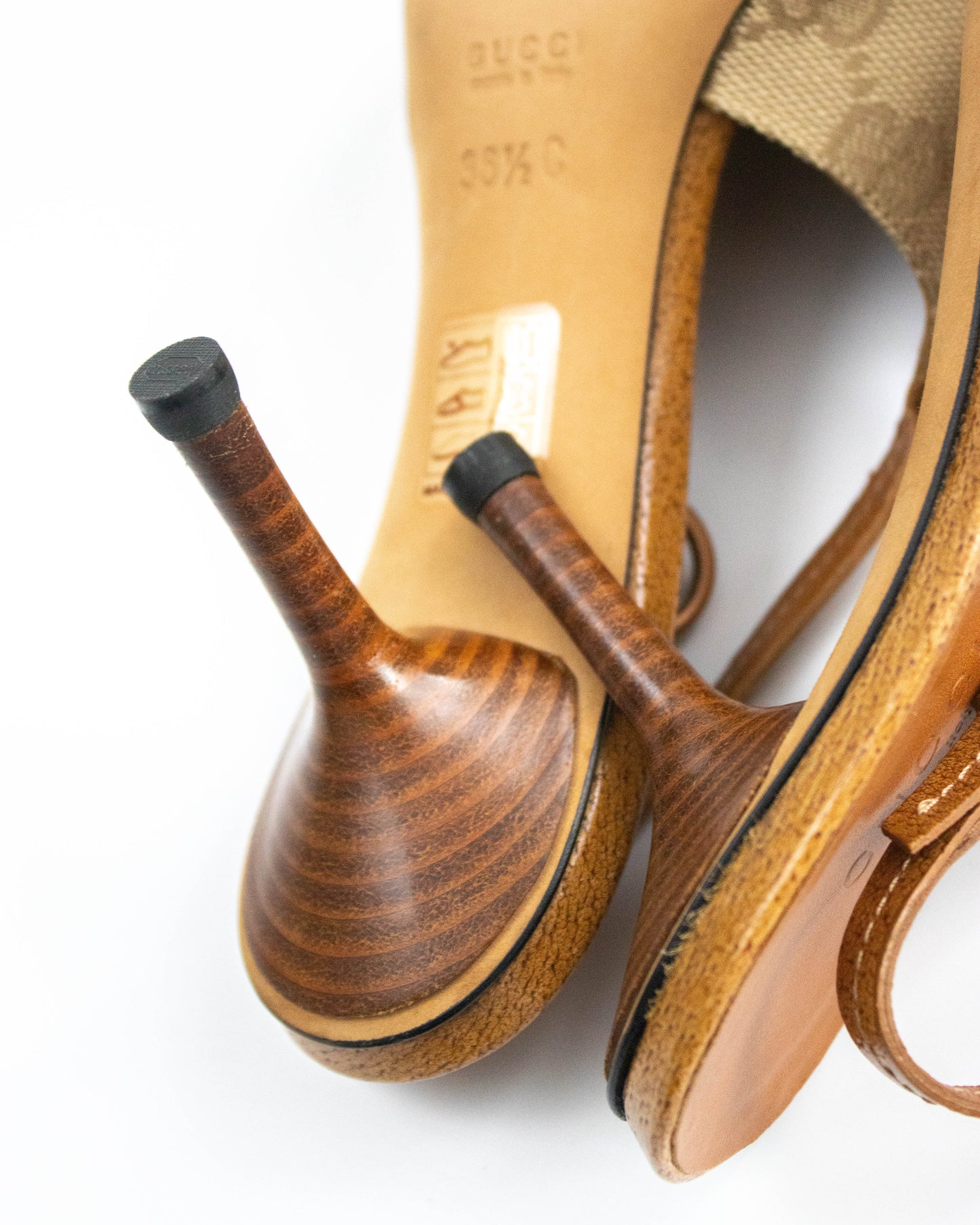 Vintage 2000s Gucci Classic Monogram Slingback Heels / 36.5 (US 6.5)