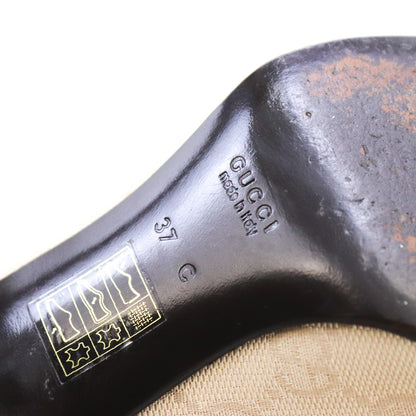 Vintage Gucci by Tom Ford Beige GG Logo Monogram Mules Square Toe Heels / 37 (US 7)