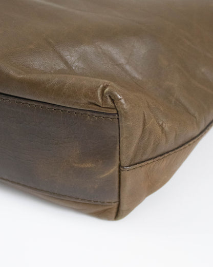 Vintage F/W 1999 Prada Leaf Applique Brown Leather Bag