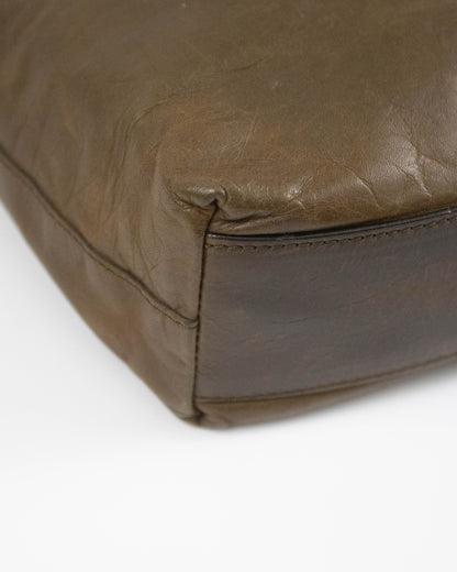 Vintage F/W 1999 Prada Leaf Applique Brown Leather Bag