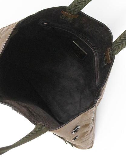 Vintage F/W 1999 Prada Leaf Applique Brown Leather Bag