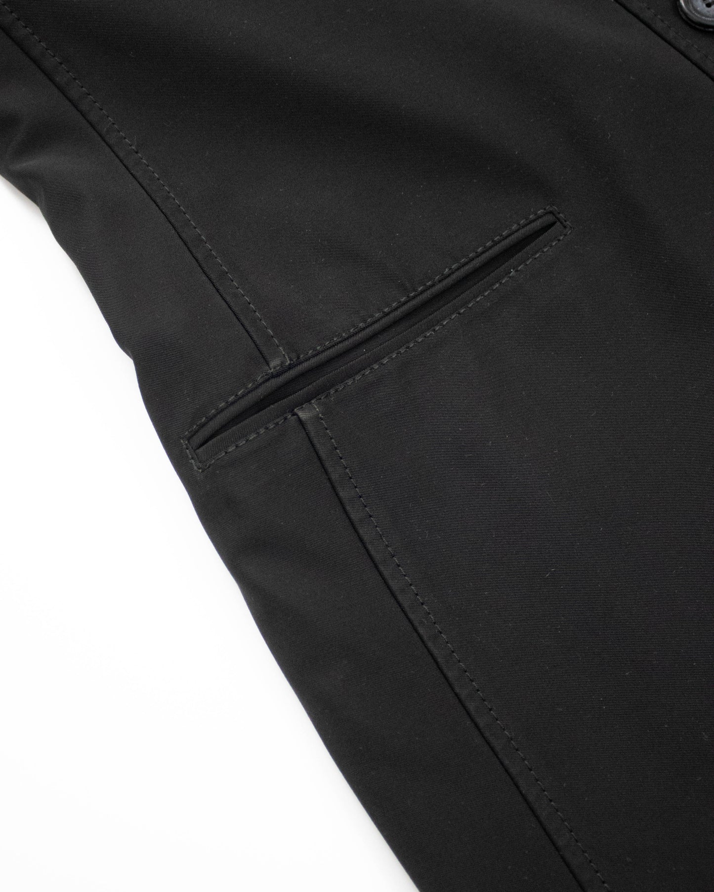 Vintage 1990s Prada Black Nylon Trench Coat As seen on CBK