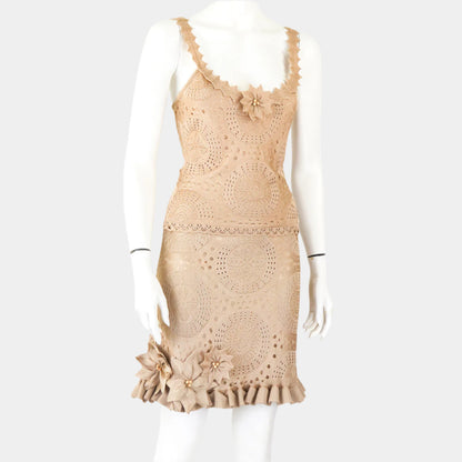 Vintage 2000s Adam Jones Paris Designer Skirt Suit Crochet Lace Dress / S