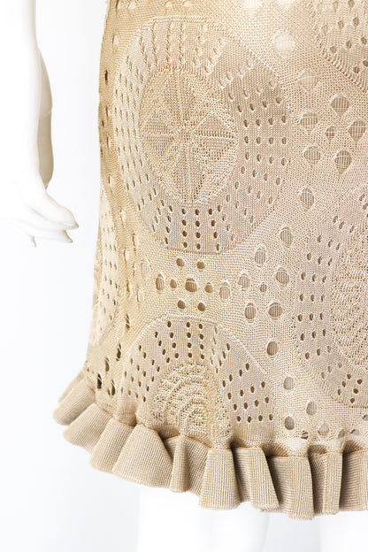 Vintage 2000s Adam Jones Paris Designer Skirt Suit Crochet Lace Dress / S