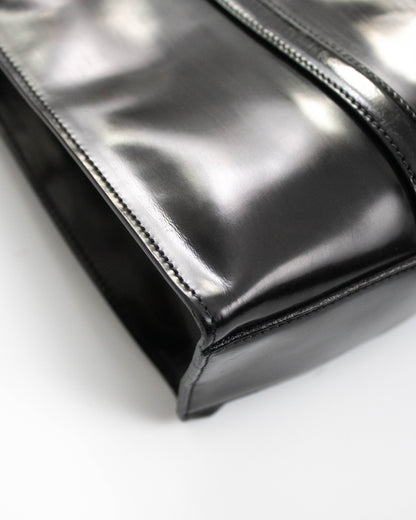 Vintage 1990s Prada Spazzolato Black Patent Leather Shoulder Bag