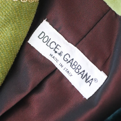 Vintage F/W 1992 Dolce&Gabbana Velvet Patchwork Runway Blazer / S-M
