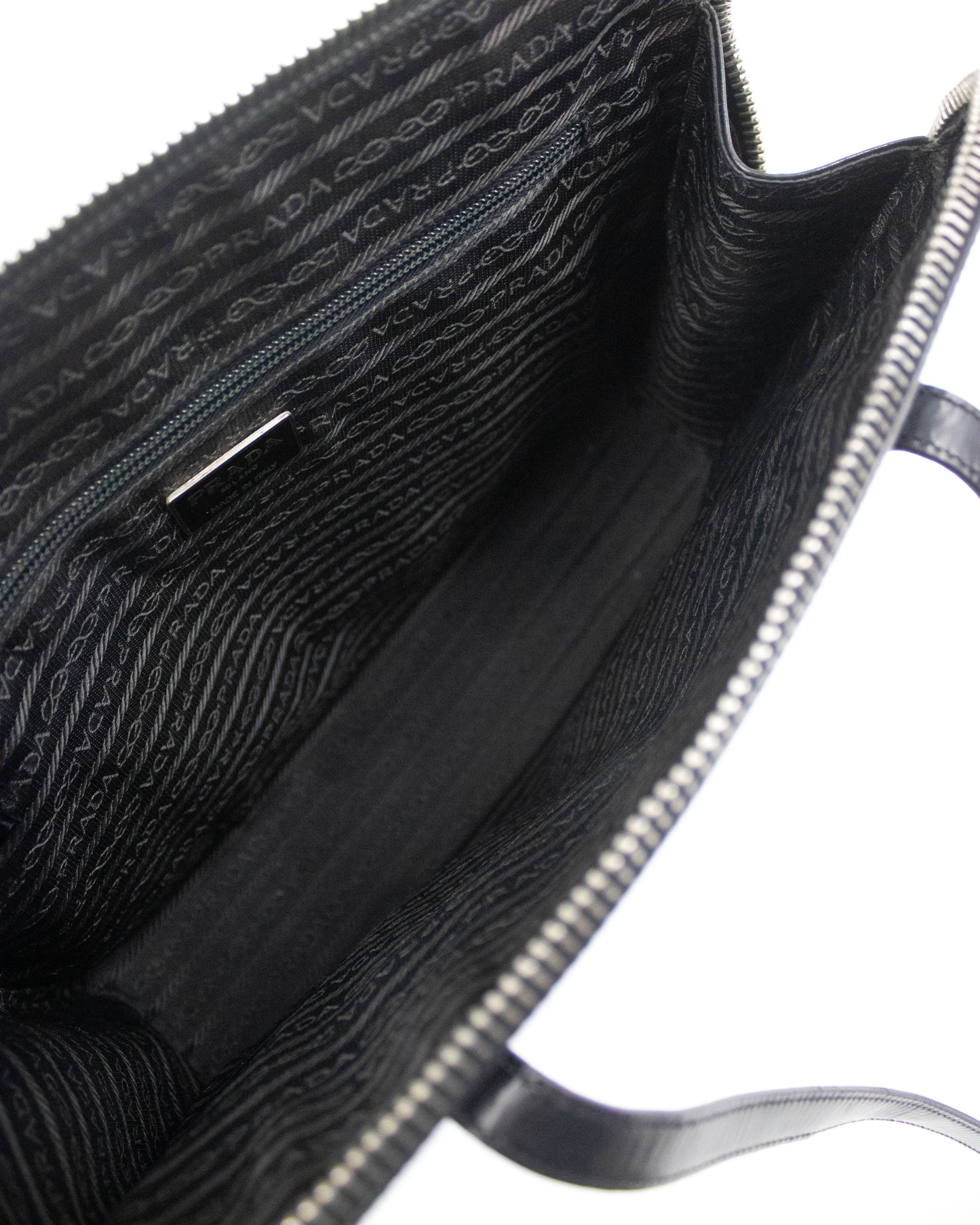 Vintage 1990s Prada Spazzolato Black Patent Leather Shoulder Bag