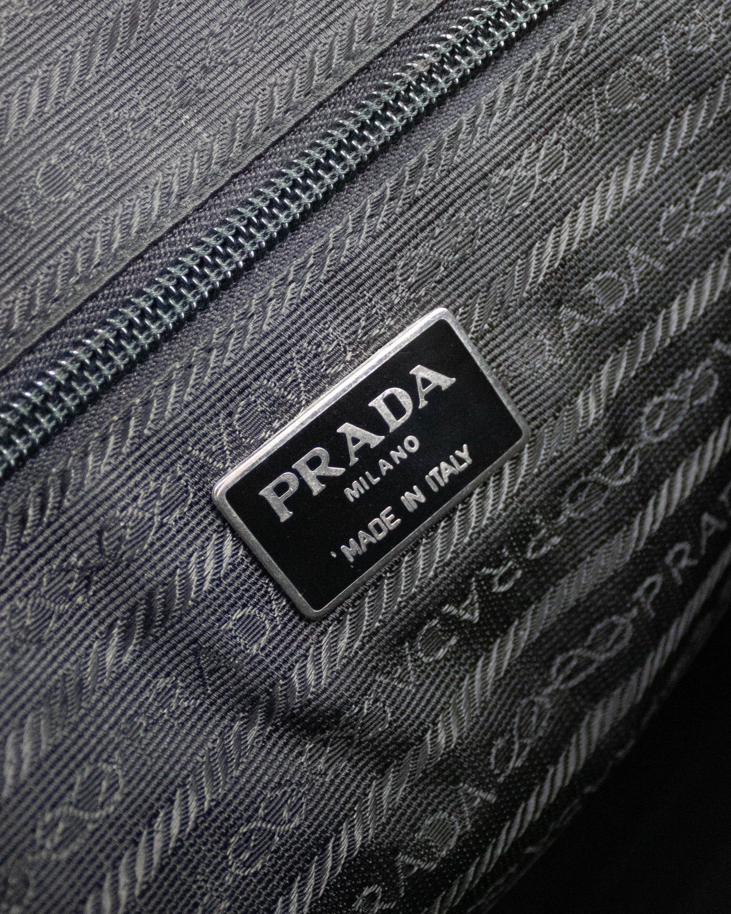 Vintage 1990s Prada Spazzolato Black Patent Leather Shoulder Bag