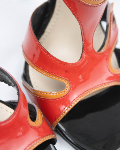Prada S/S 2012 Red Patent Leather Flame Heels / 36 (US 6)