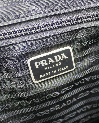 Vintage 1990s Prada Spazzolato Black Patent Leather Shoulder Bag