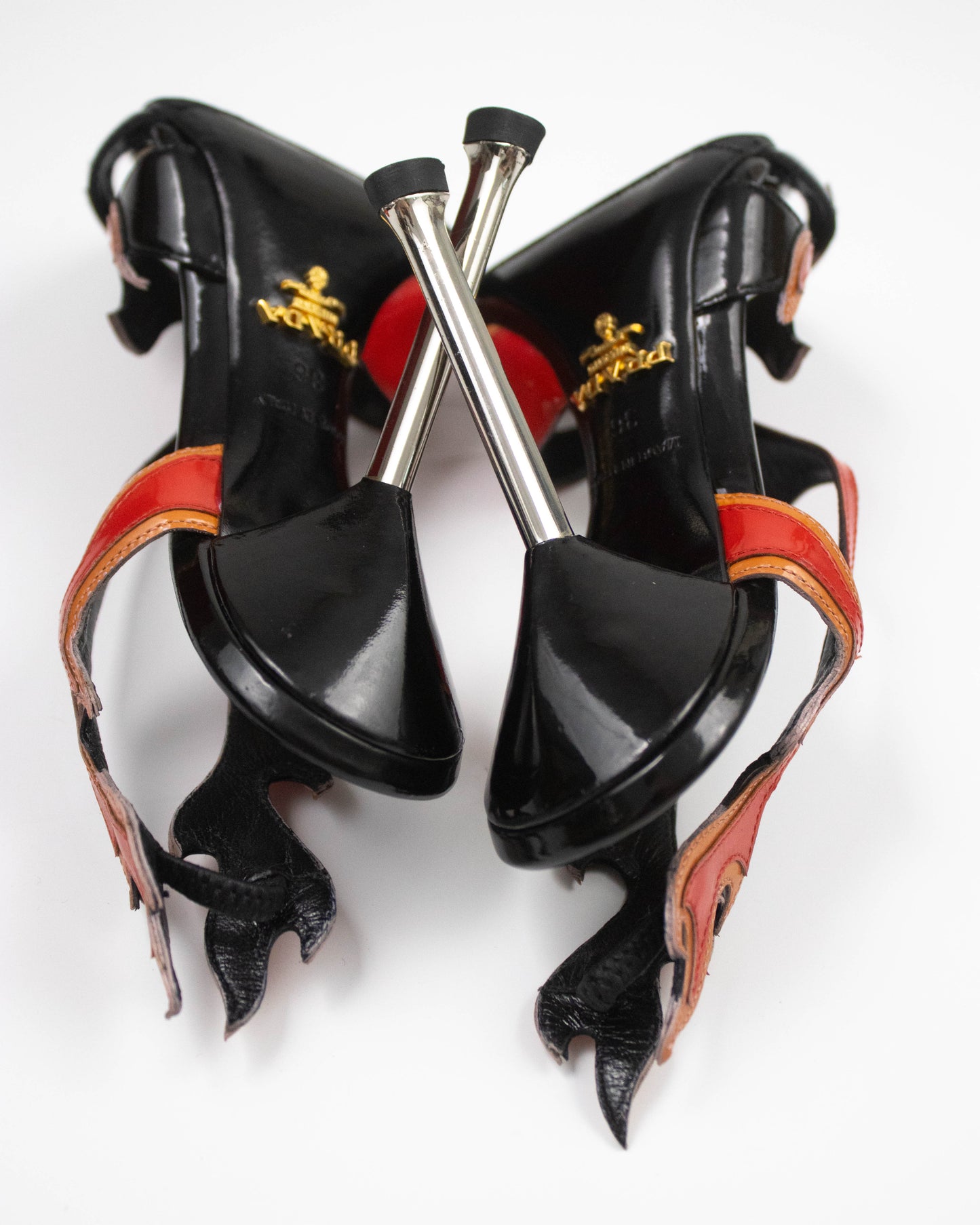 Prada S/S 2012 Red Patent Leather Flame Heels / 36 (US 6)