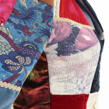 Vintage F/W 1992 Dolce&Gabbana Velvet Patchwork Runway Blazer / S-M